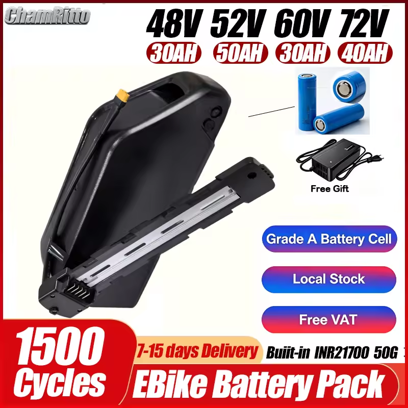Ebike Battery 48V 20Ah Hailong - แบตเตอรี่ Cham 52v 48v 72v 50ah