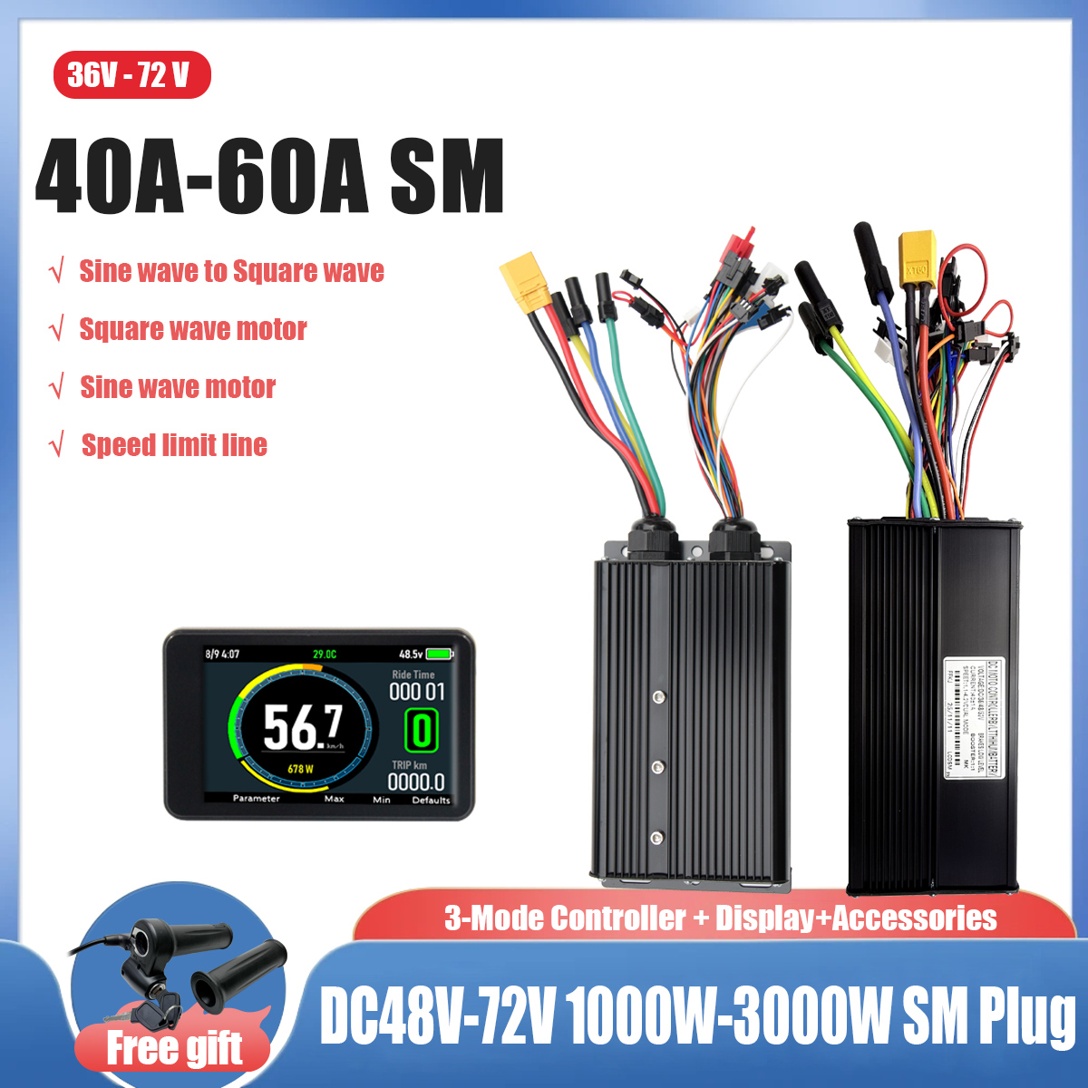 ชุดแปลงคลื่นไซน์เป็นคลื่นสี่เห - Ebike Conversion Kit 72V 3000W บทวิจารณ์และราคา